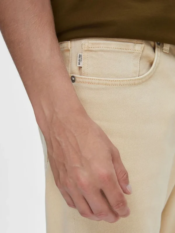 SELECTED 196 LJUS TVÄTT STRAIGHT FIT-JEANS Beige New
