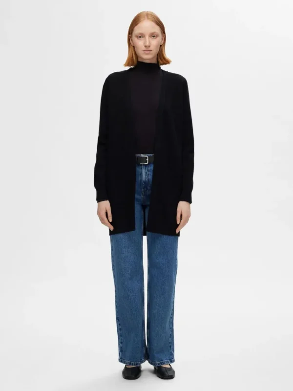 SELECTED LÅNG OMLOTTKOFTA Black Flash Sale