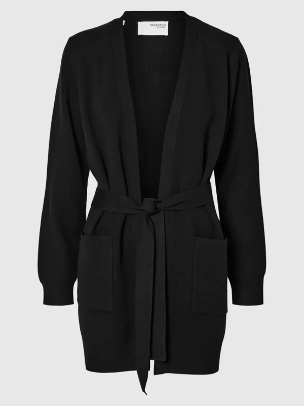 SELECTED LÅNG OMLOTTKOFTA Black Flash Sale