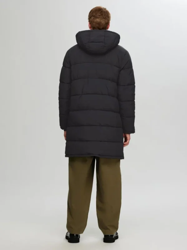 SELECTED LÅNG PUFFERJACKA Black Cheap