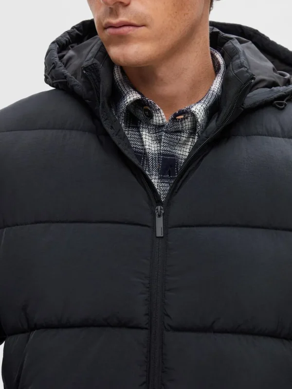 SELECTED LÅNG PUFFERJACKA Black New