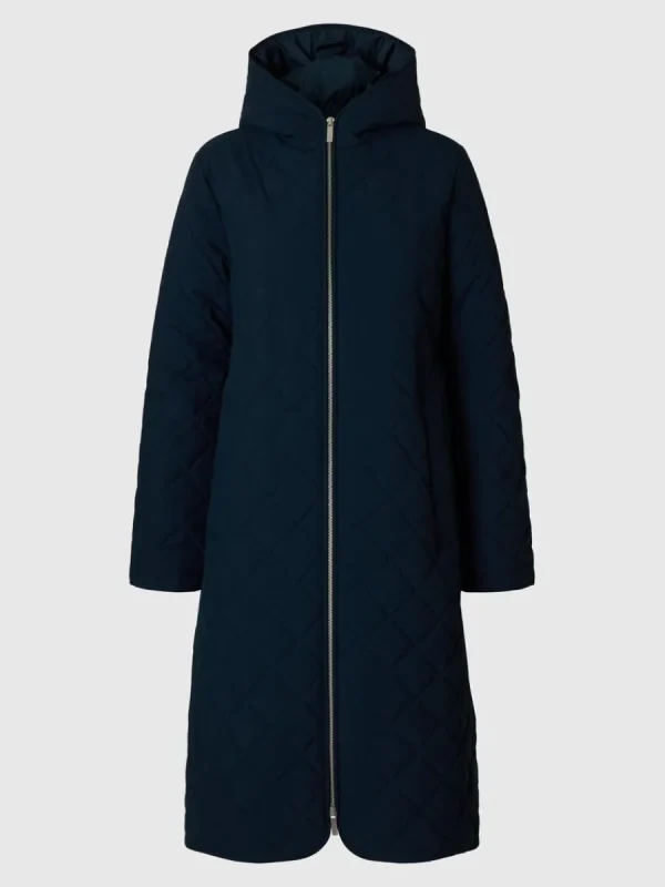SELECTED LÅNG QUILTAD JACKA Blue Outlet