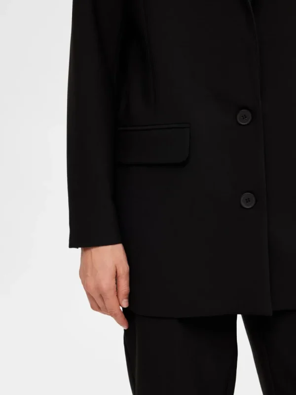 SELECTED LÅNG RELAXED FIT ENKELKNÄPPT KAVAJ Black Sale