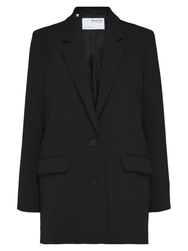 SELECTED LÅNG RELAXED FIT ENKELKNÄPPT KAVAJ Black Sale