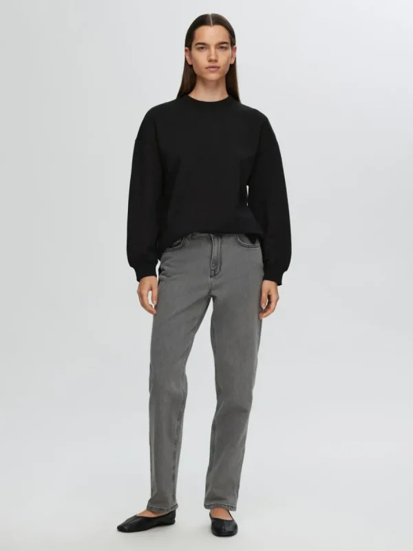 SELECTED LÅNG SWEATSHIRT Black Discount