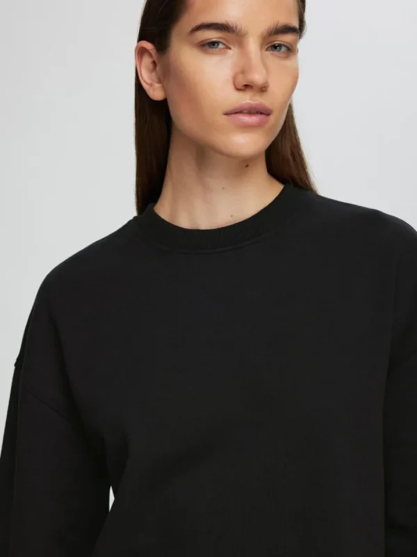 SELECTED LÅNG SWEATSHIRT Black Discount