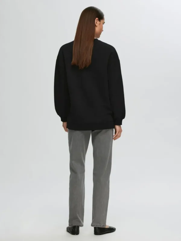 SELECTED LÅNG SWEATSHIRT Black Discount