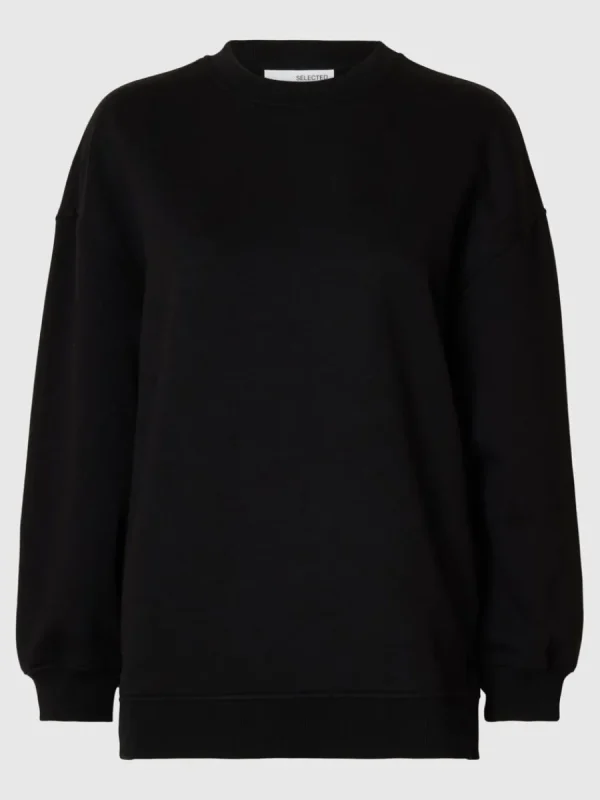 SELECTED LÅNG SWEATSHIRT Black Discount