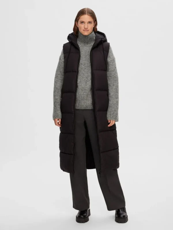 SELECTED LÅNG VÄST Black Discount