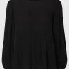 SELECTED LÅNGA ÄRMAR BLUS Black Discount