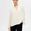 SELECTED LÅNGA ÄRMAR BLUS Beige New