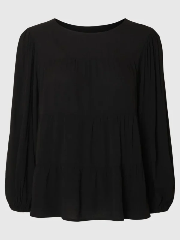 SELECTED LÅNGA ÄRMAR BLUS Black Discount