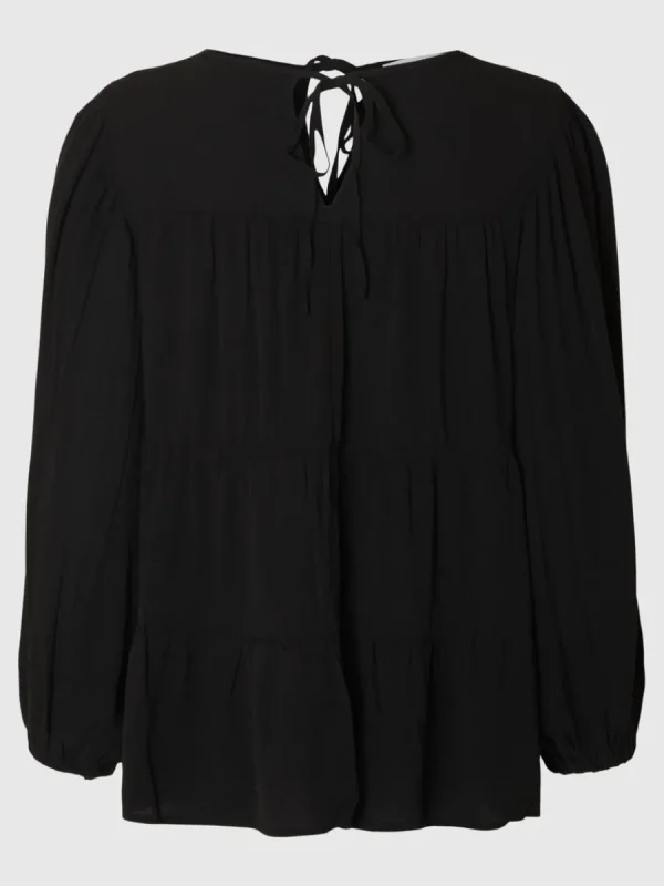 SELECTED LÅNGA ÄRMAR BLUS Black Discount