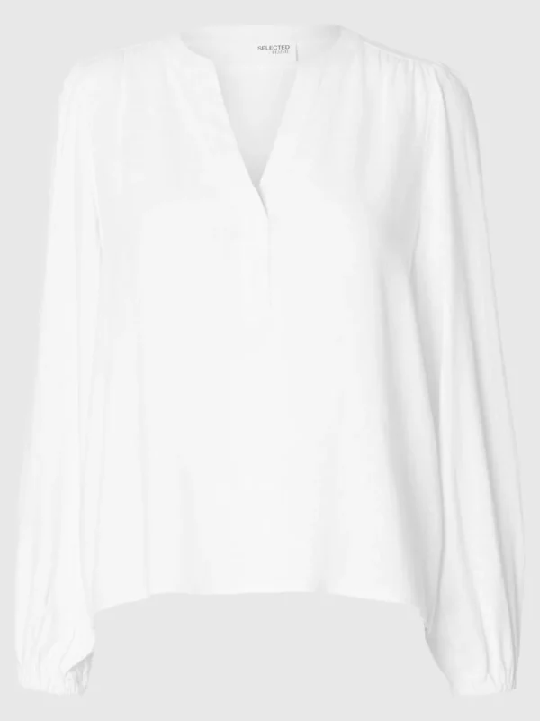 SELECTED LÅNGA ÄRMAR BLUS White Clearance