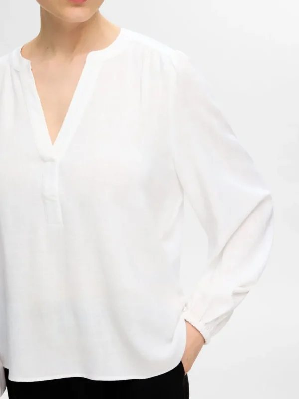 SELECTED LÅNGA ÄRMAR BLUS White Clearance