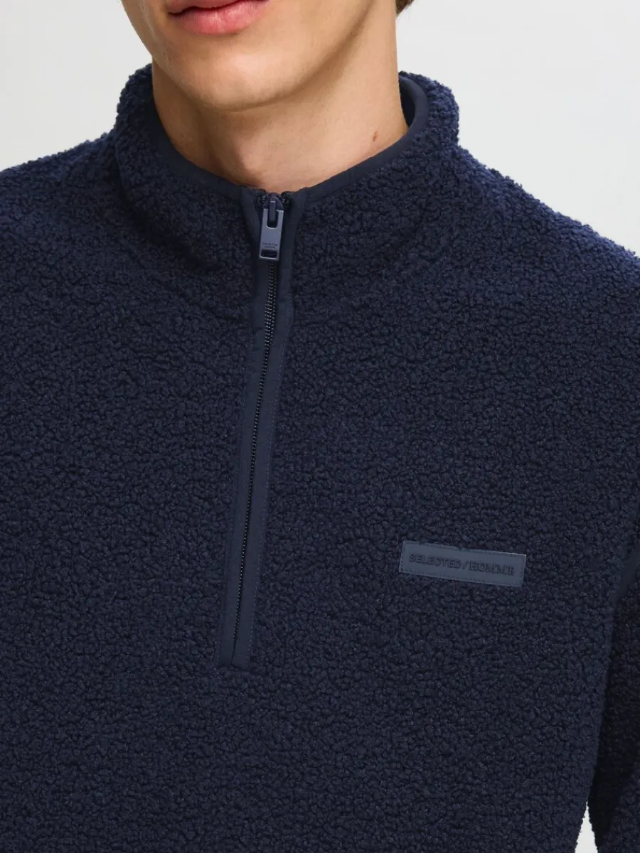 lnga_rmar_fleece_med_halv_4.webp SELECTED LÅNGA ÄRMAR FLEECE MED HALVLÅNGT BLIXTLÅS Blue Sale