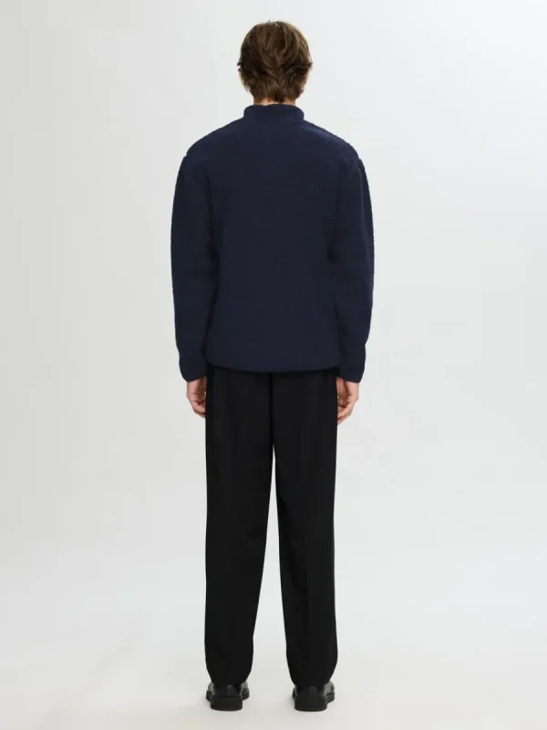 SELECTED LÅNGA ÄRMAR FLEECE MED HALVLÅNGT BLIXTLÅS Blue Sale