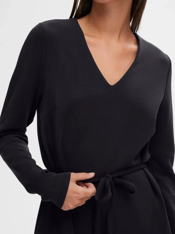 SELECTED LÅNGA ÄRMAR KORT KLÄNNING Black Hot
