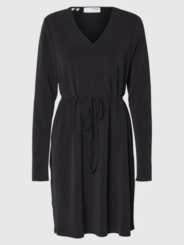 SELECTED LÅNGA ÄRMAR KORT KLÄNNING Black Hot
