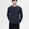 SELECTED LÅNGA ÄRMAR RUNDRINGAD TRÖJA Blue New