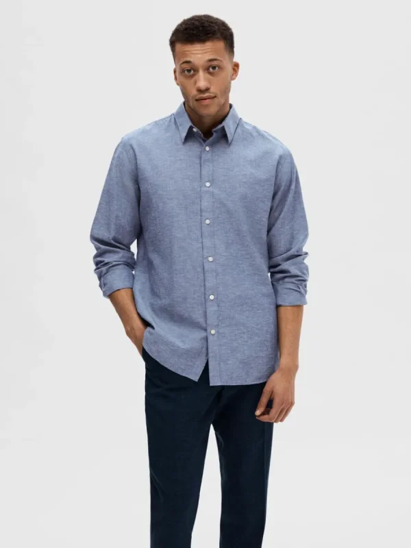 SELECTED LÅNGA ÄRMAR SKJORTA Blue Fashion