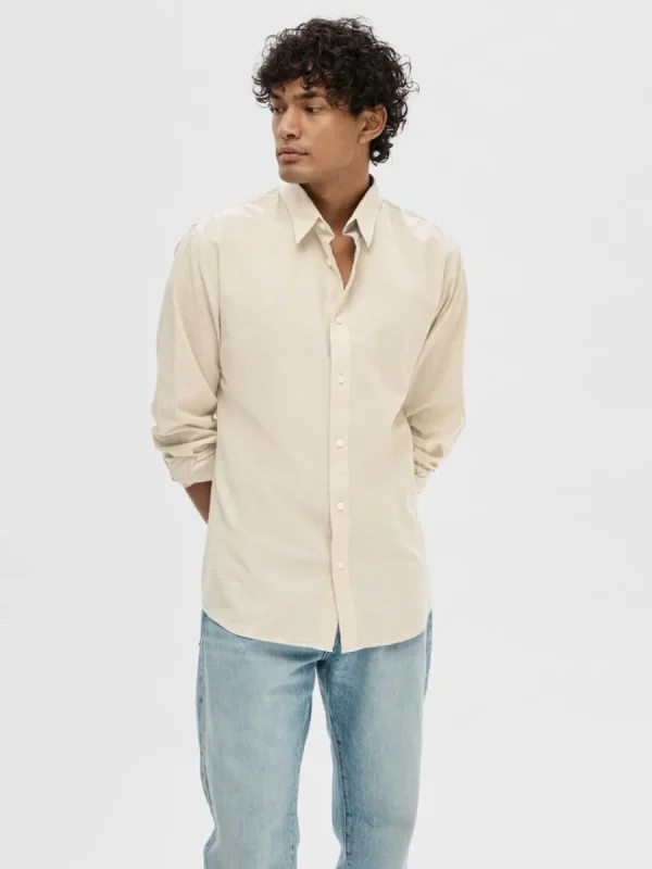 SELECTED LÅNGA ÄRMAR SKJORTA Beige New