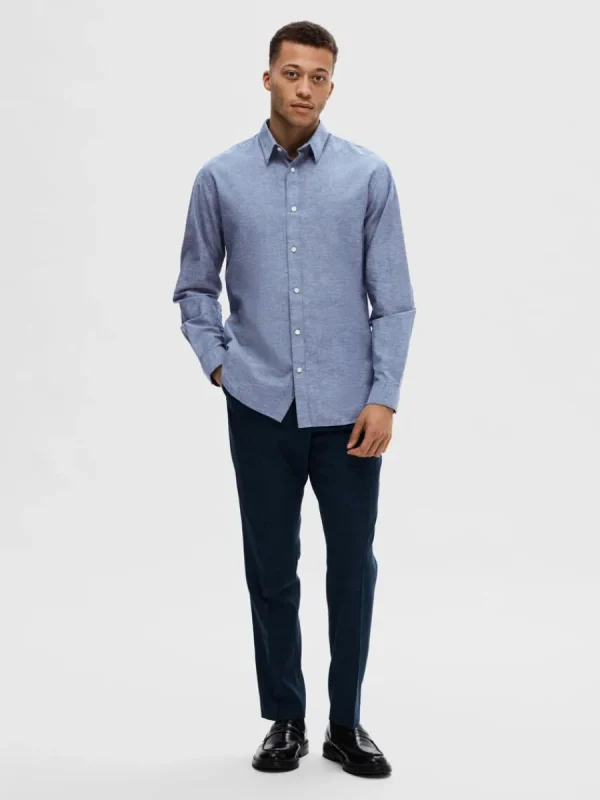 SELECTED LÅNGA ÄRMAR SKJORTA Blue Fashion