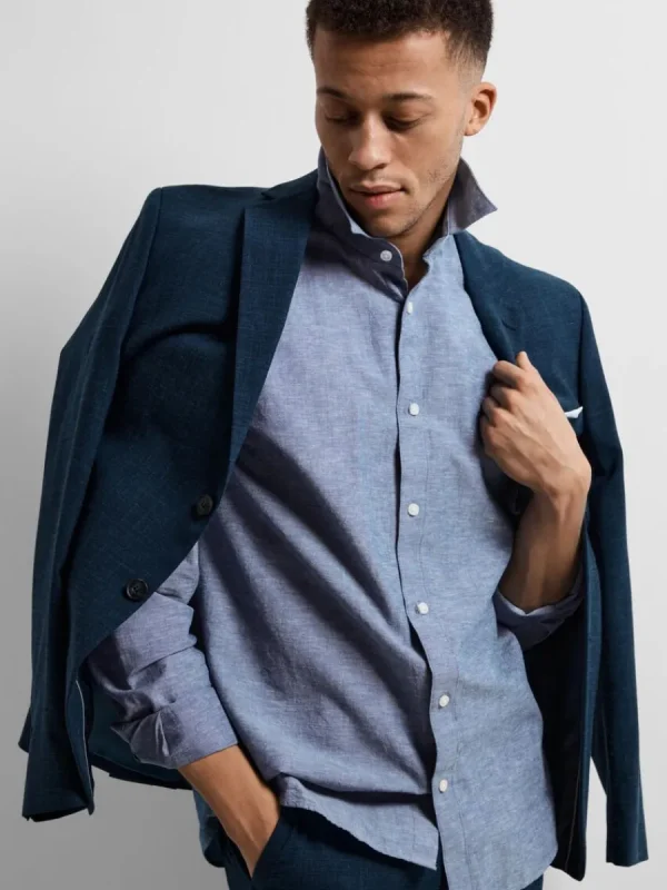 SELECTED LÅNGA ÄRMAR SKJORTA Blue Fashion