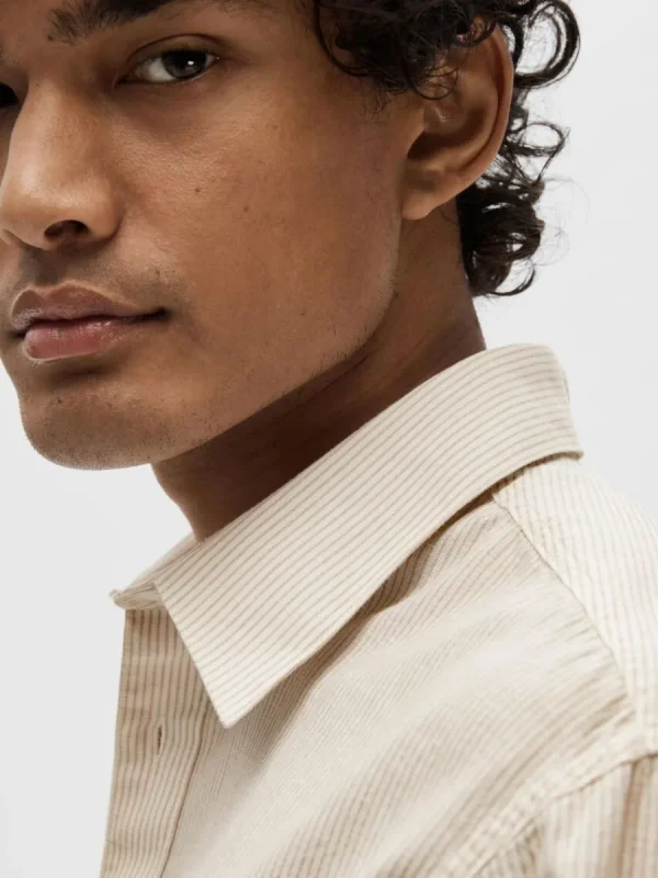 SELECTED LÅNGA ÄRMAR SKJORTA Beige Shop