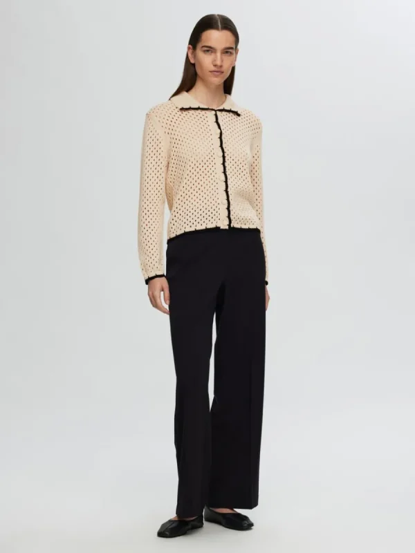 SELECTED LÅNGA ÄRMAR STICKAD KOFTA Beige Discount