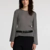 SELECTED LÅNGA ÄRMAR STICKAD TOPP Grey Clearance