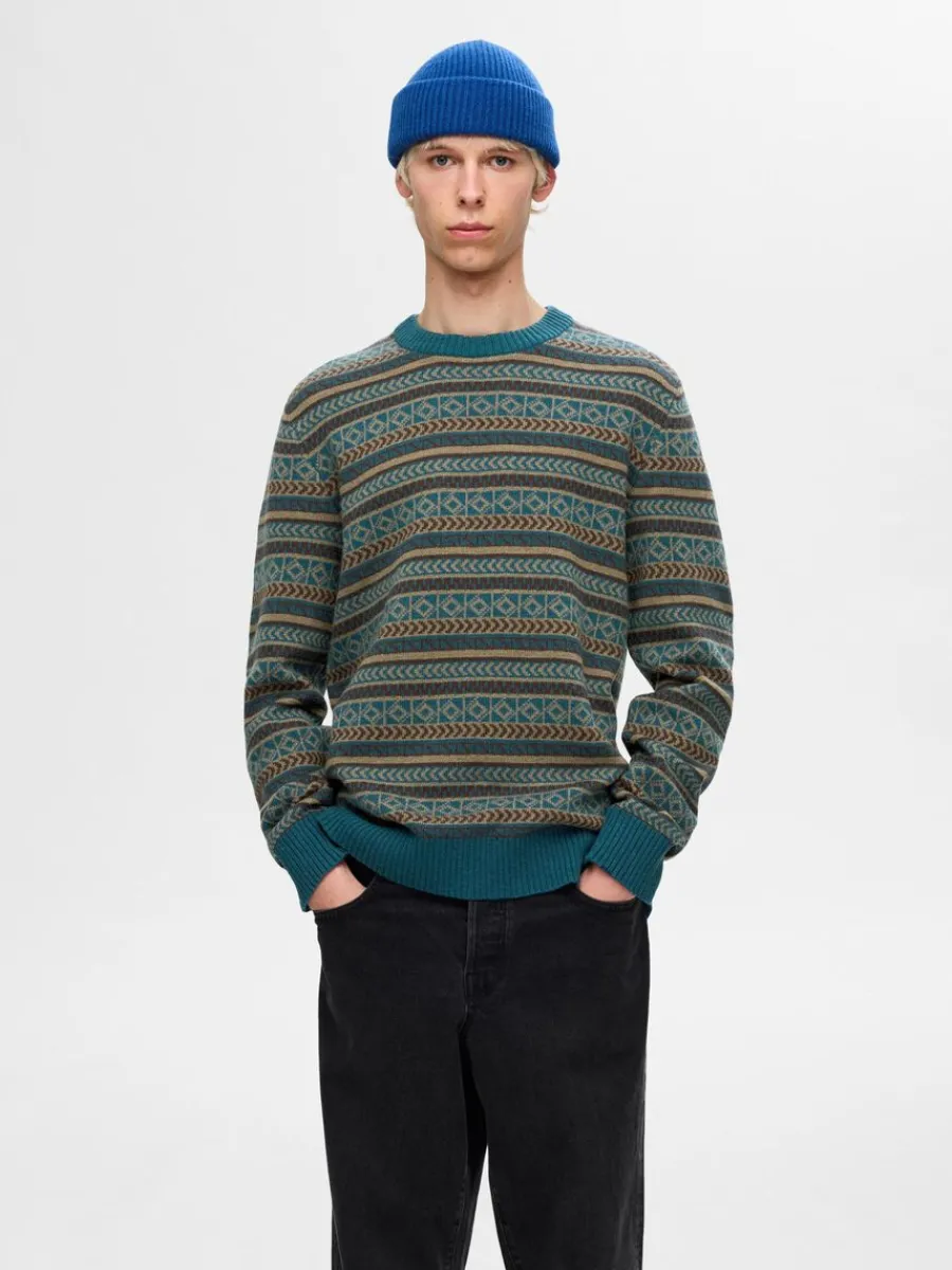 lnga_rmar_stickad_trja_0-13.webp SELECTED LÅNGA ÄRMAR STICKAD TRÖJA Blue Flash Sale