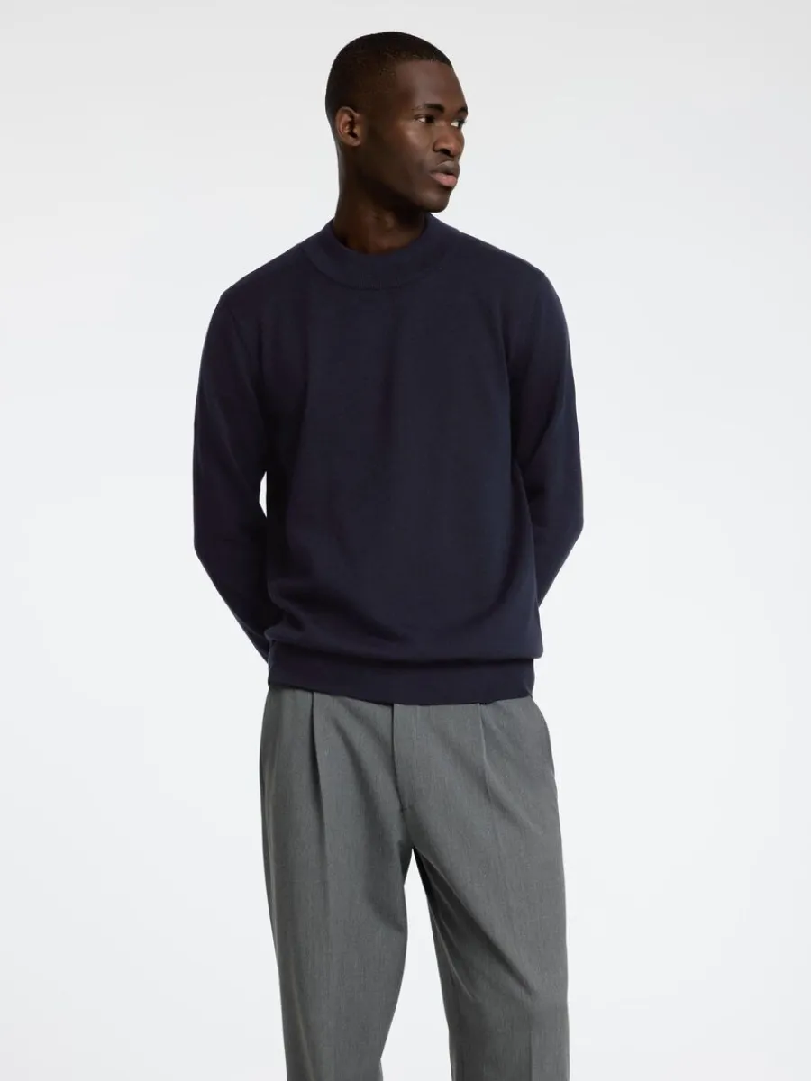 lnga_rmar_stickad_trja_0-15.webp SELECTED LÅNGA ÄRMAR STICKAD TRÖJA Blue Best Sale