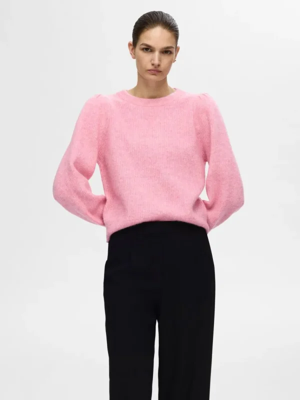 SELECTED LÅNGA ÄRMAR STICKAD TRÖJA Pink Discount