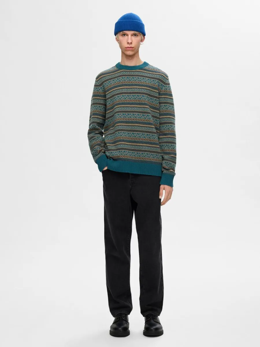 lnga_rmar_stickad_trja_1-12.webp SELECTED LÅNGA ÄRMAR STICKAD TRÖJA Blue Flash Sale