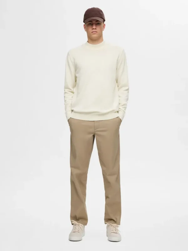 SELECTED LÅNGA ÄRMAR STICKAD TRÖJA Beige Clearance