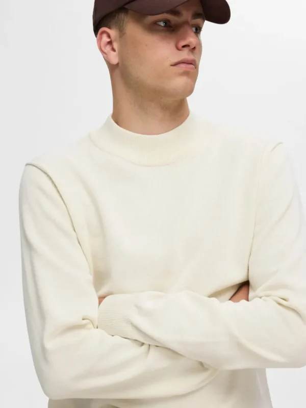 SELECTED LÅNGA ÄRMAR STICKAD TRÖJA Beige Clearance