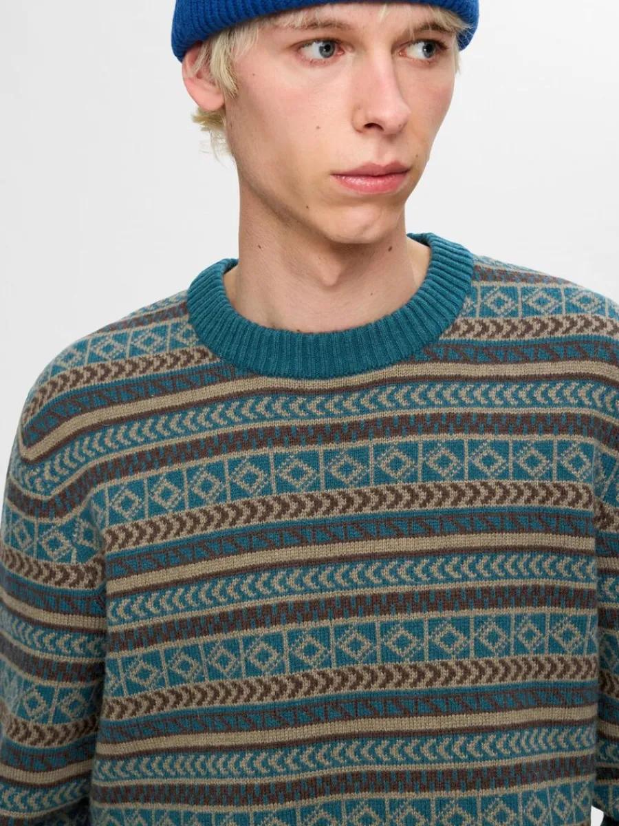 lnga_rmar_stickad_trja_3-12.webp SELECTED LÅNGA ÄRMAR STICKAD TRÖJA Blue Flash Sale