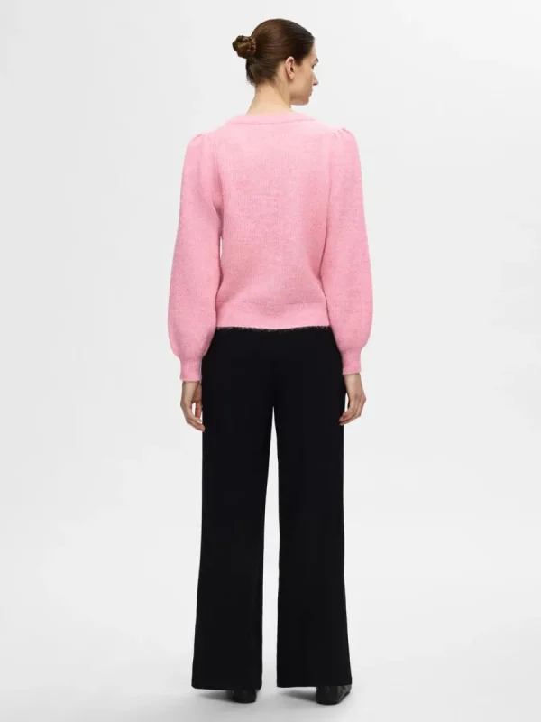 SELECTED LÅNGA ÄRMAR STICKAD TRÖJA Pink Discount