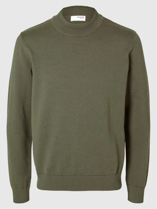 SELECTED LÅNGA ÄRMAR STICKAD TRÖJA Green Clearance