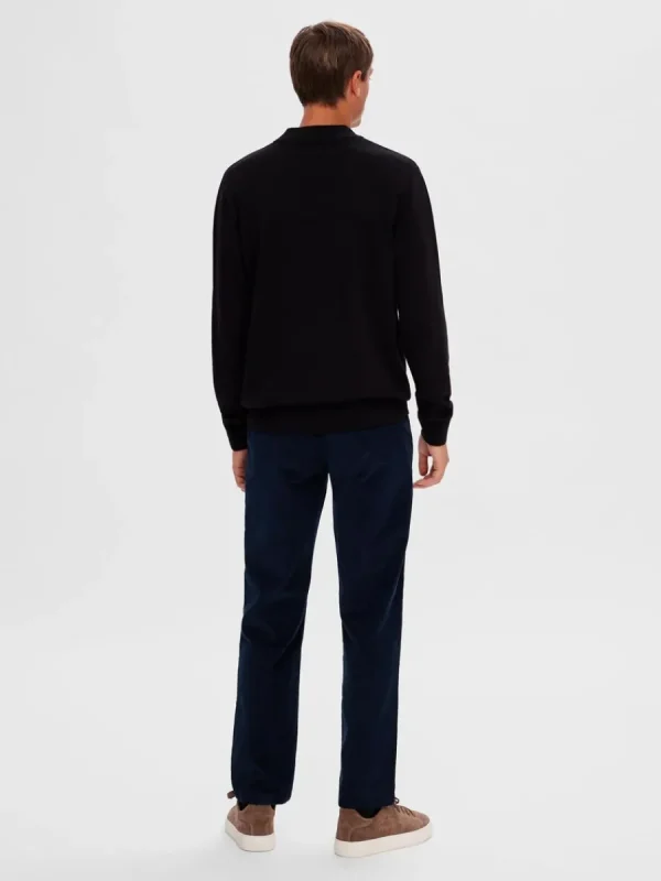 SELECTED LÅNGA ÄRMAR STICKAD TRÖJA Black Outlet