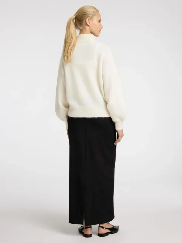 SELECTED LÅNGA ÄRMAR TRÖJA MED HALVLÅNGT BLIXTLÅS White Best Sale