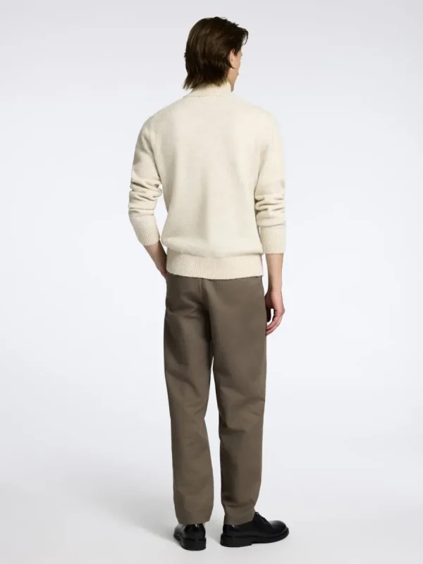 SELECTED LÅNGA ÄRMAR TRÖJA MED HALVLÅNGT BLIXTLÅS Beige Outlet