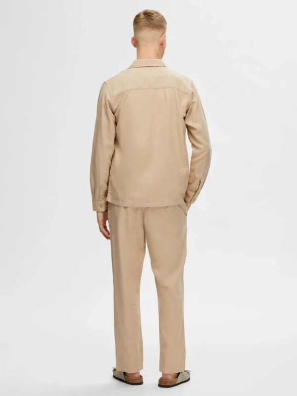 SELECTED LÅNGA ÄRMAR ÖVERSKJORTA Beige Clearance