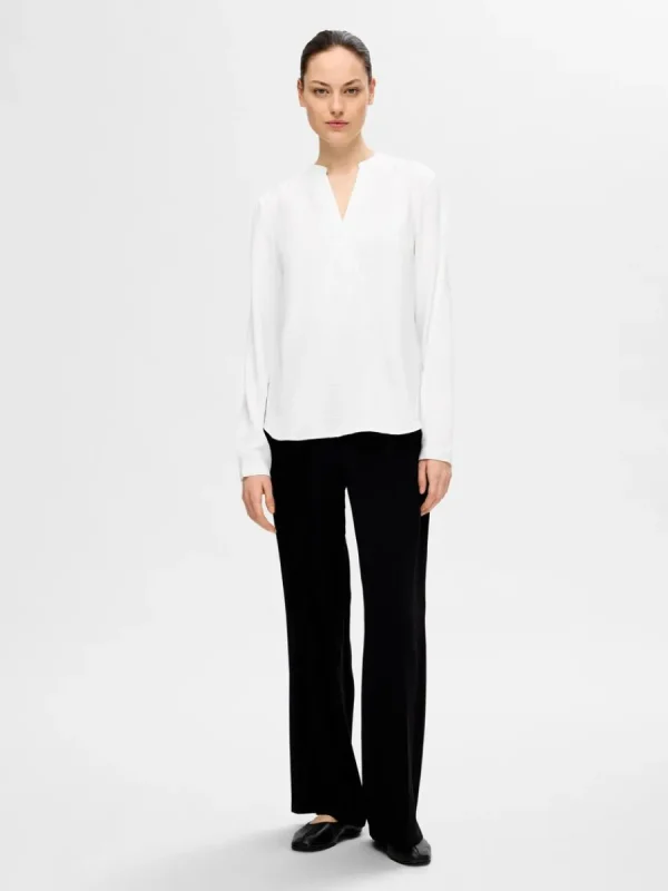 SELECTED LÅNGÄRMAD BLUS White Cheap