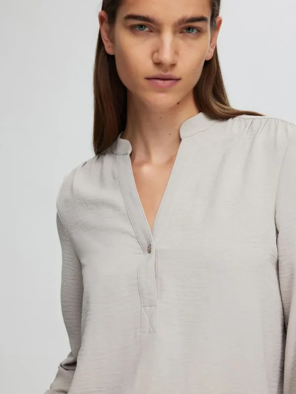 SELECTED LÅNGÄRMAD BLUS Beige Shop