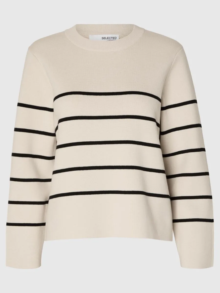 lngrmad_bomull_stickad_tr_4.webp SELECTED LÅNGÄRMAD BOMULL STICKAD TRÖJA Beige Best