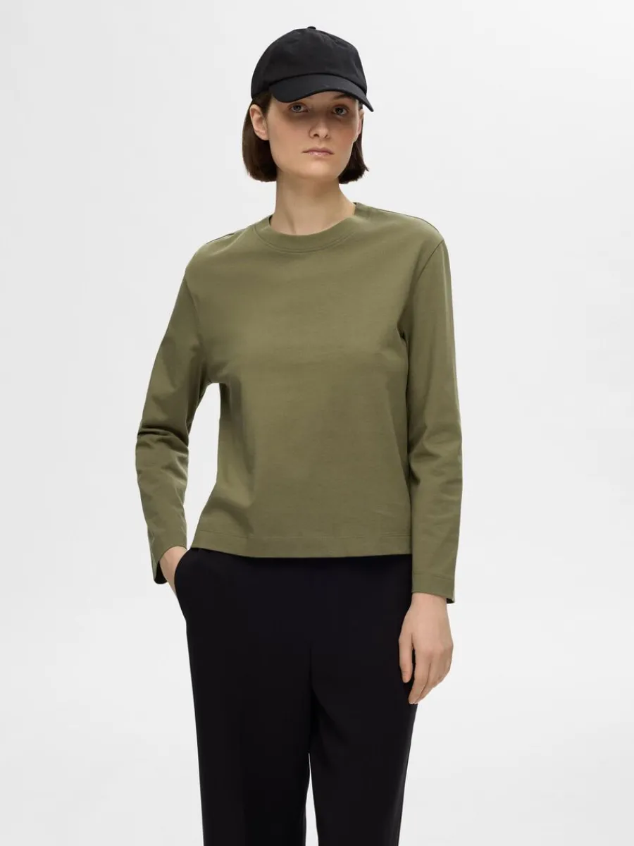 lngrmad_boxy_tshirt_0-2.webp SELECTED LÅNGÄRMAD BOXY T-SHIRT Green Cheap
