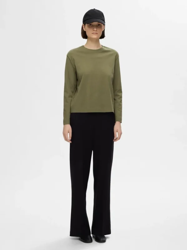 SELECTED LÅNGÄRMAD BOXY T-SHIRT Green Cheap