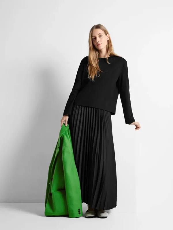 SELECTED LÅNGÄRMAD BOXY T-SHIRT Black Hot